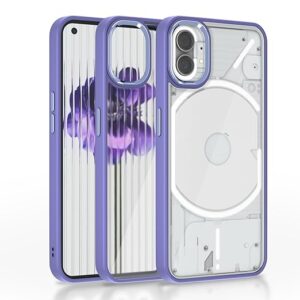 Back Cover | Electroplated Crome Metal Ring | Full Camera Protection | Raised Edges | Super Soft Side TPU | Bumper Case for Nothing Phone 1 (Purple)