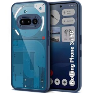 Ultra-Hybrid Shockproof Sleek Armor Back Cover Case for Nothing Phone 3a 5G | 360° Protection | Crystal Clear Hard Back Transparent Cover Case for Nothing Phone 3a (PC & TPU, Blue Bumper)