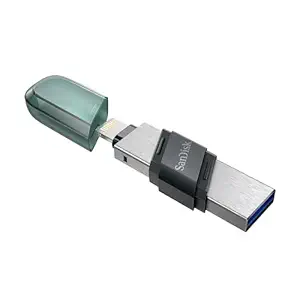 iXpand USB 3.0 Flash Drive Flip 128GB for iOS and Windows, Metalic