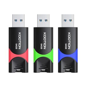 3 Pack Pen Drive 64GB USB Flash Drives 3.0 Memory Stick External Storage USB Stick, High-Speed Read & Write, Memory Sticks for PC/TV/Game Consoles