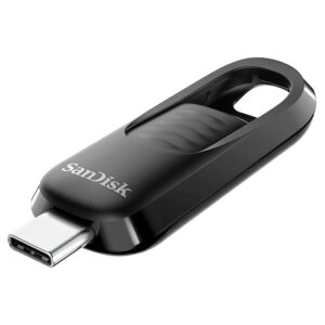 Ultra Slider USB Type-C Flash Drive, 128GB USB 3.2 Gen 1 Performance with a Retractable Connector, Up to 400MB/s Transfer Speed