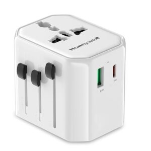 New Launch Universal Travel Adapter 12W, 3-in-1 Fast Charging, Universal Socket, TypeC, USBA, Worldwide Wall Charger for EU,US,UK & CN/AUS, Devices, 3Yr Manufacturer Warranty-White