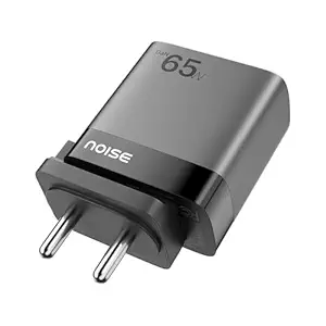 Power Series 65W GaN Charger: Fast Charging Adapter, 3 Ports (2 USB-C + 1 USB-A), Globally Compatible, iPhone 0 to 50% in 27mins, Supports All iPhones, Android Phones, Laptops, Macbooks (Black)