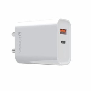 Adapto 45 22.5W Max Output USB & Type-C Dual Output Super Fast Charger,Wall Adapter Power Delivery 3.0& USB A Fast Charge Adaptor for iPhone,Android & Other Type C Enabled Devices(White)