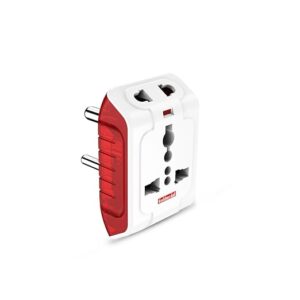 Spice 3-Pin 240V Universal Travel Adaptor with LED Indicator (White) - Pack of 1, Compatible with Worldwide Plugs