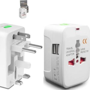 224+ Countries Supported 2024 Universal Travel Adapter Plug Travel Adapter International All in One Worldwide Universal Travel Adapters Compatible with Smart Phone, Laptop, Mobile, Camera, Tablet