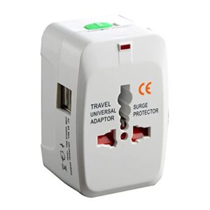 2 USB Universal Travel Adapter with Built in Dual USB Charger Ports Plug International Travel Adapter All in One Portable Travel Adapter Visit the PRIME DEALS Store