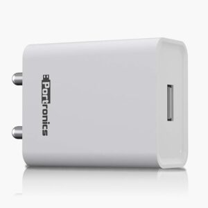 Adapto 62 POR-1062 USB Wall Adapter with 2.4A Fast Charging Single USB Port Without Cable for All iOS & Android Devices (White)