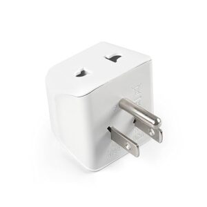 India to USA Converter Plug, 2 in 1 Canada Travel Adapter - Type B - CE Certified - RoHS Compliant – White - 1 Pack - Lifetime Limited Warranty