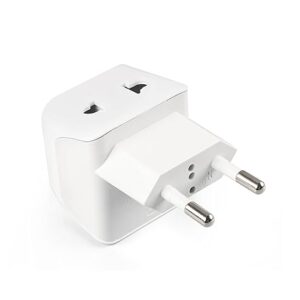 India to Europe Travel Adapter Â– 2 in 1 Germany,France Smartphone Adapter-Type C-Ce Certified-Rohs Compliant Â– White-1 Pack