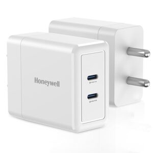 Zest Charger GaN 45W, Ultra-Fast Wall Charger with PPS Support, 2xType C PD 3.0 Port, BIS Certified, Compatible with iPhone, iPad Pro, Pixel, Galaxy, Oneplus, Tablet, Smartwatches