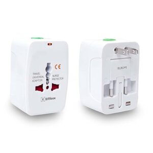 Universal Charger Adapter 224+ Countries Support Travel Adapter International All in One Worldwide International Travel Adapter (White)