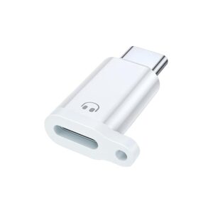Light-ning to C Earphone Converter with Lanyard Holes, Type C Male to Light-ning Female Aluminum Alloy Portable Audio Adapter for iPhone 16/15, Support Hands-Free Calling, Volume Control