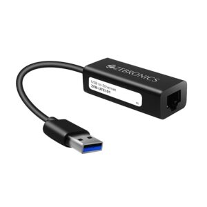 Zeb-UTE101 USB to RJ45 Ethernet LAN Adapter, Up to 1000 Mbps, for Windows/Mac/Linux (Black)