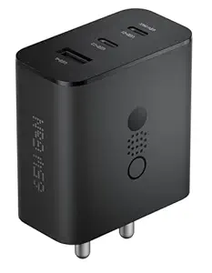 65W Fast Charger Adapter GaN Technology Charging with Triple Output 3A Multiport Mobile Charger for Nothing Phone Samsung Oneplus Laptop MacBook Pro Air iPhone 15 14 13 Series