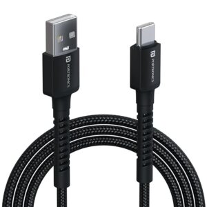 Konnect X USB to Type C Cable with 3A Output, Fast Charging & Data Transfer, Nylon Braided, Aluminium Alloy Shell, 1M Length compatible with Type C Smartphones(Black)