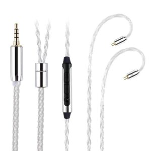 Kart AUDIOCULAR C03 8 Core Silver Plated Upgrade Cable for IEMs, 2Pin 0.78mm Connector, Improved Sound Quality, Volume & Mic Control, Universal 3.5mm Plug Visit the Store