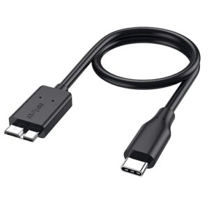 Usb c hard drive cable USB C Type C to Micro-B USB 3.0 Cable, 10Gbps Fast Charging & Syncing Cord Compatible with Portable External Hard Drives WD, Seagate Expansion, Toshiba, LaCie, Maxtor, 50 CM