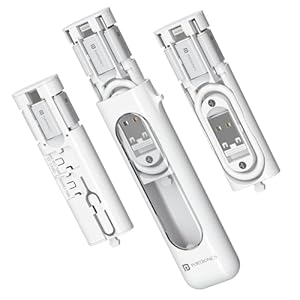 Snapcase 4 60W Multifunctional Fast Charging Data Cable Transparent Kit, Conversion Set USB A & Type C to Male Micro/Type C/Lightning, Data Transfer, Sim Storage, Sim Eject Pin,Pocket Size-White