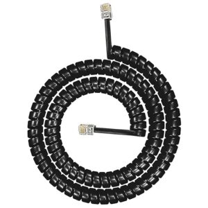 6.5ft Black Telephone Extension Coil Cable Cord 2 Meter Pack 1