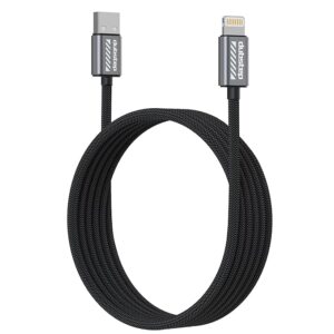 Unbreakable 20W Fast Charging 3A, 1.5M (4.9 ft) Nylon Braided USB-A to Type L Cable for Smartphones, Tablets & other devices, 480Mbps Data Sync, Quick Charge 3.0 Blaze Flash (Grey)