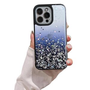 Back Cover Compatible for iPhone 15 Pro Max (6.7 inch), Non Moving Bling Glitter Cover for Girls & Women Soft TPU Shockproof Anti Scratch Drop Protection Covers (Black)