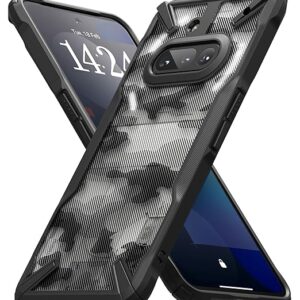 Fusion-X Compatible with Nothing Phone (3a) Case Back Cover Military Camo Hard Back Soft Flexible TPU Bumper Scratch Resistant Shockproof Protection Cover - Camo Black