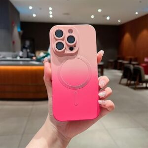 Gradient Compatible Case for iPhone 16 Pro | Soft Silicone Shockproof Cover with Camera Protection | Slim Lightweight Design | Smooth Touch & Durable -Pink Rose