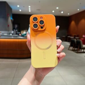 Gradient Compatible Case for iPhone 16 Pro | Soft Silicone Shockproof Cover with Camera Protection | Slim Lightweight Design | Smooth Touch & Durable -Orange