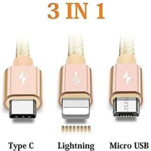smooth life 3-in-1 Cable 1.2 m Fast Charging Cable for Mobile Phones With Multipurpose Cable & Premium Material