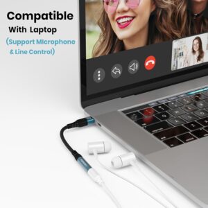 Type C to 3.5 mm Audio Jack Connector with DAC Headphone Converter Adapter